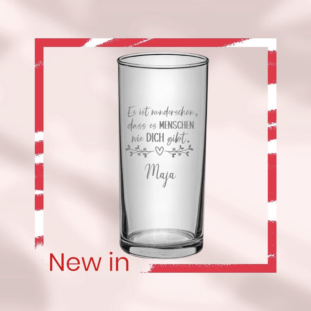 Personalisiertes Glas mit Gravur - Das ideale Geschenk für deine beste Freundin! Saftglas, Wasserglas, graviert mit Wunschnamen