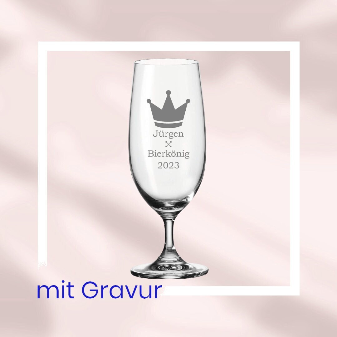 Bierglas, Biertulpe, mit Gravur, personalisiert, mit Namen, Geschenk für Biertrinker