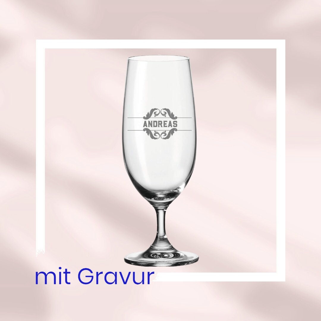 Bierglas, Biertulpe, mit Gravur, personalisiert, mit Namen, Geschenk für Biertrinker