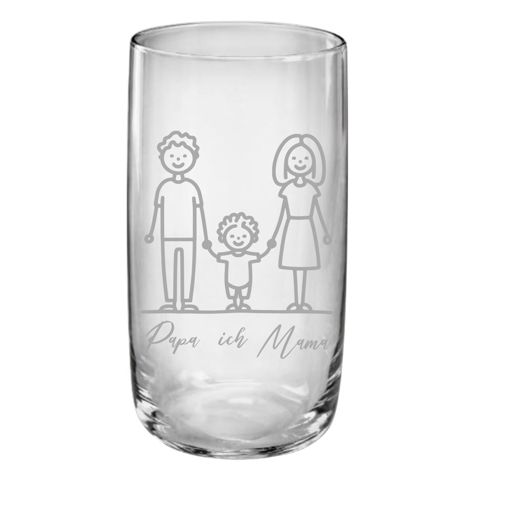 Trinkglas mit eigener Kinderzeichnung, personalisiert nach deinem Wunsch, verschiedene Glasformen, persönliches Geschenk