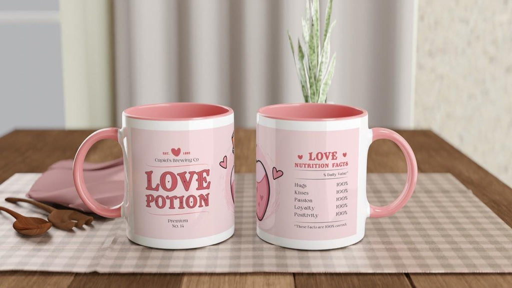 Valentinstag Geschenk, Tasse im Valentinstag Design, Geschenk für Verliebte, die Freundin/Frau, Kaffeetasse LIEBESTRANK, Art.-Nr. KT01