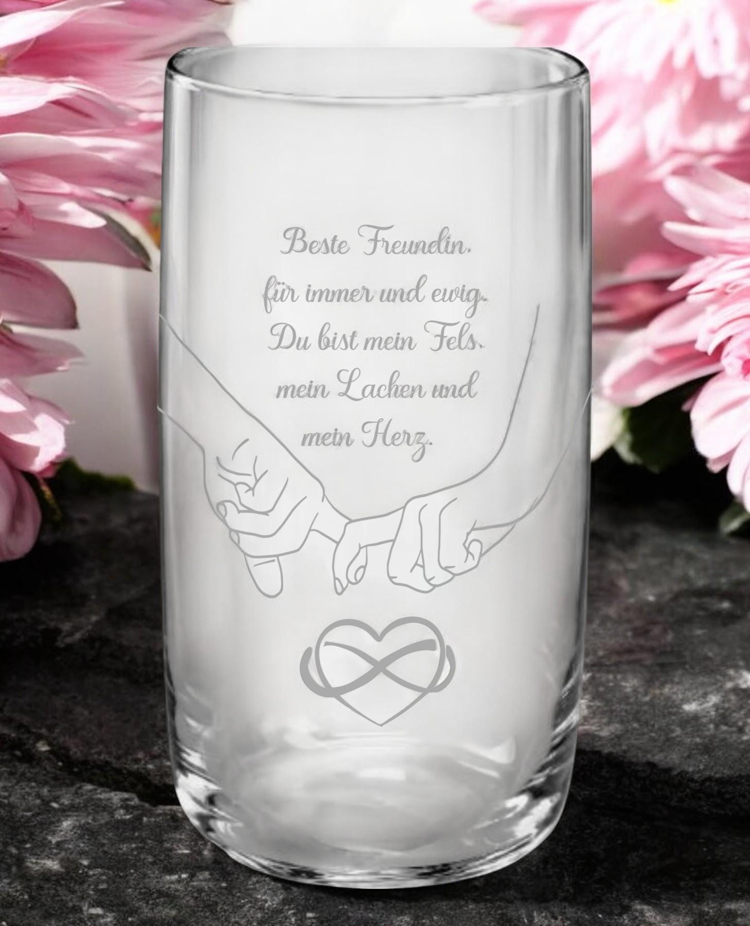 Personalisiertes Glas 'Beste Freundin' – Einzigartige Geschenkidee für besondere Freundschaften! personalisiert auf Wunsch mit Namen