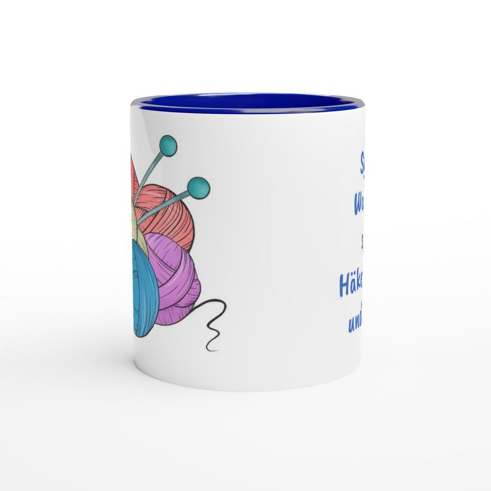 Keramiktasse für Wollsüchtige, personalisiert, Geschenk, Häkeln, Stricken,