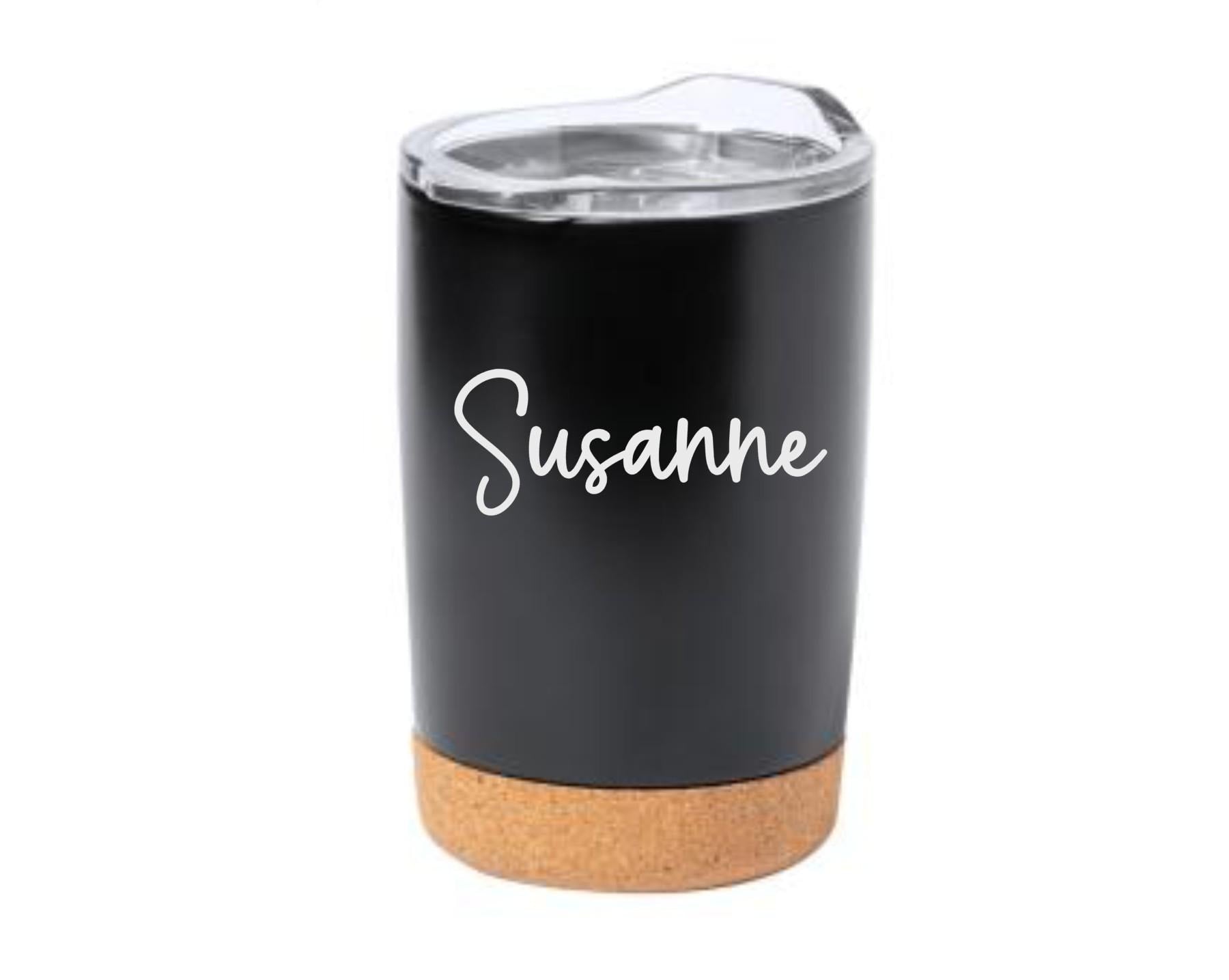 Thermobecher mit Spruch + Namen, individuell, mit Bambusboden, für Unterwegs, Geschenk für die Frau, Geschenk für die Freundin, Art.Nr. TB-2