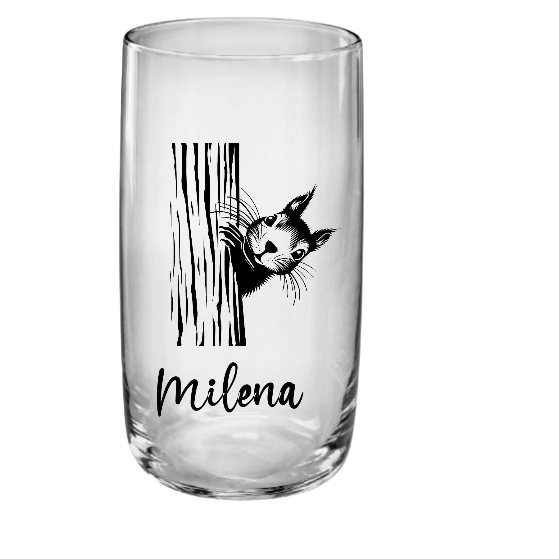 Trinkglas mit Eichhörnchen – charmant und personalisierbar, auf Wunsch mit Namen, 4 verschiedene Motive, Geschenk für Eichhörnchen-Fans