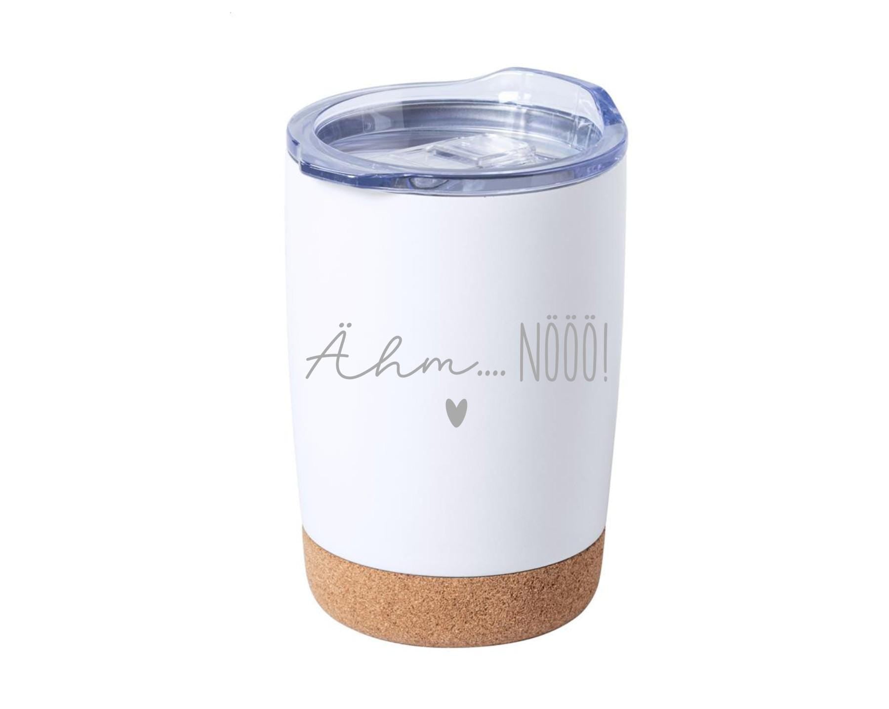Thermobecher mit Spruch + Namen, individuell, mit Bambusboden, für Unterwegs, Geschenk für die Frau, Geschenk für die Freundin, Art.Nr. TB-3