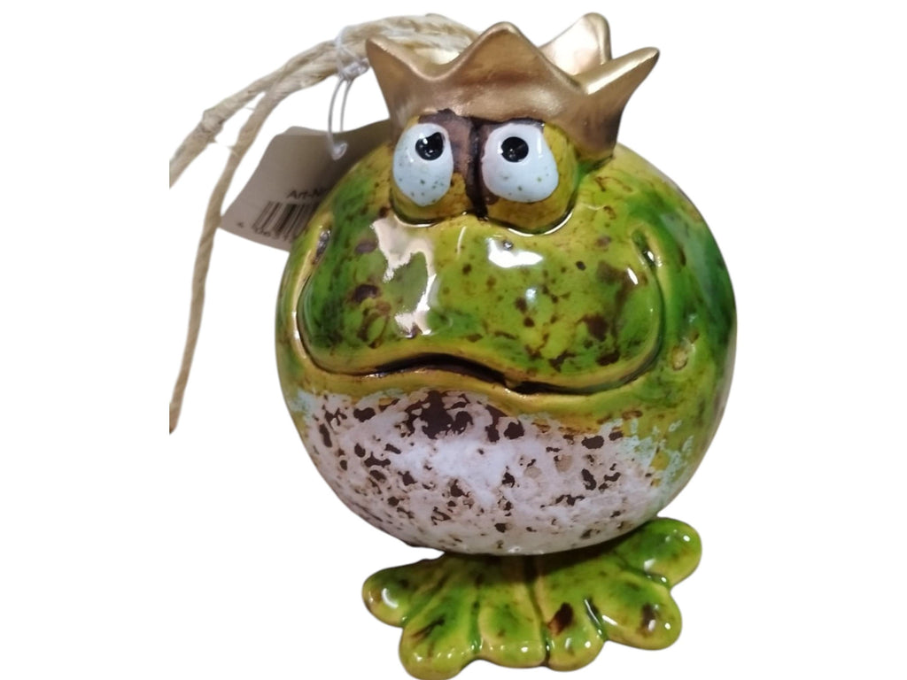 Keramik-Glocke "Froschkönig" – Zauberhafte Gartendeko mit Charme