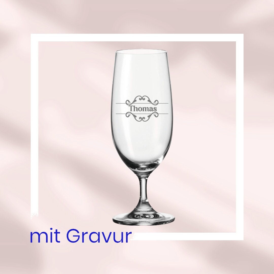 Bierglas, Biertulpe, mit Gravur, personalisiert, mit Namen, Geschenk für Biertrinker