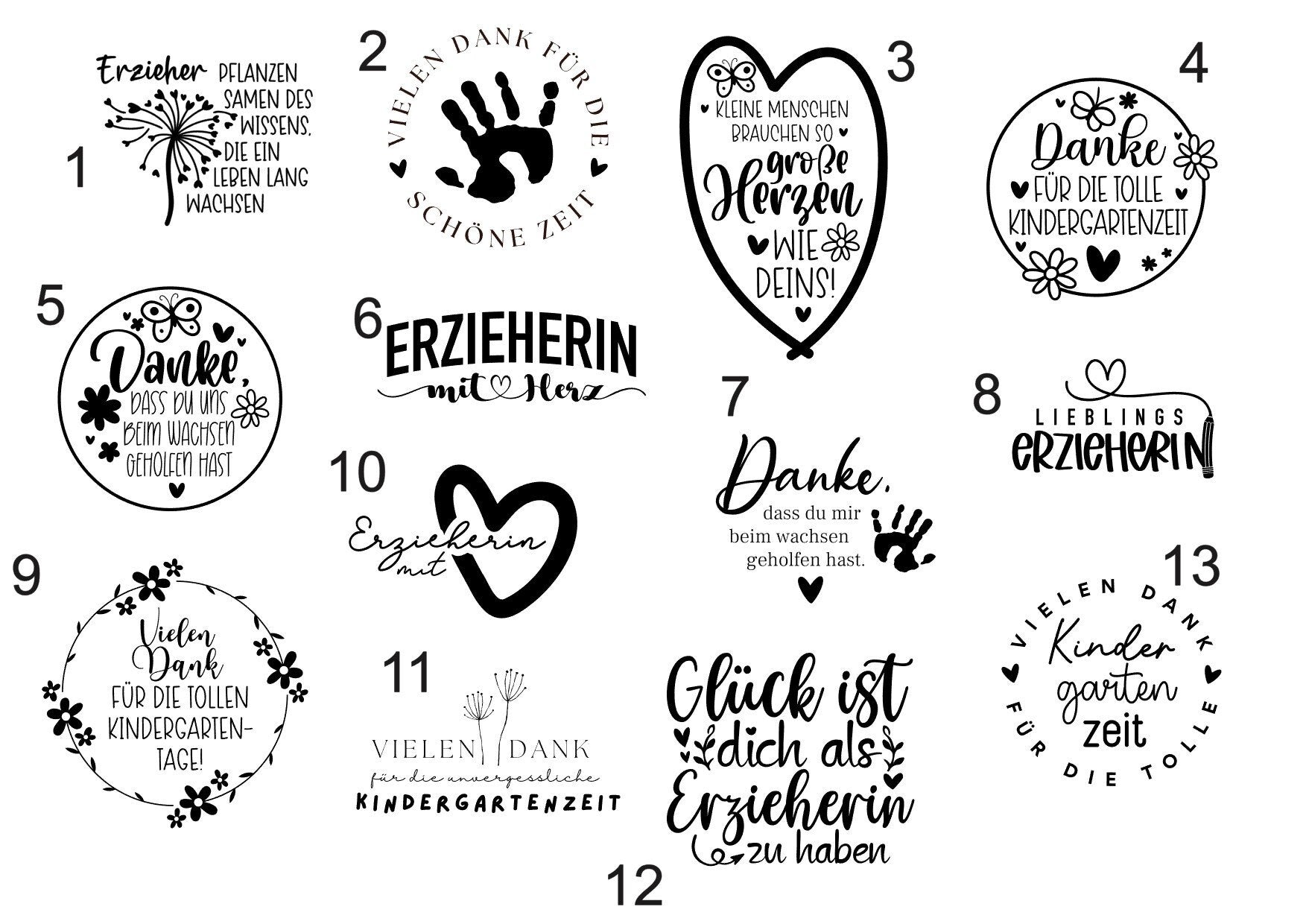 Trinkglas als Abschiedsgeschenk für die Kindergärtnerin, graviert, personalisiert, Geschenk mit Namen, versch. Motive zur Wahl