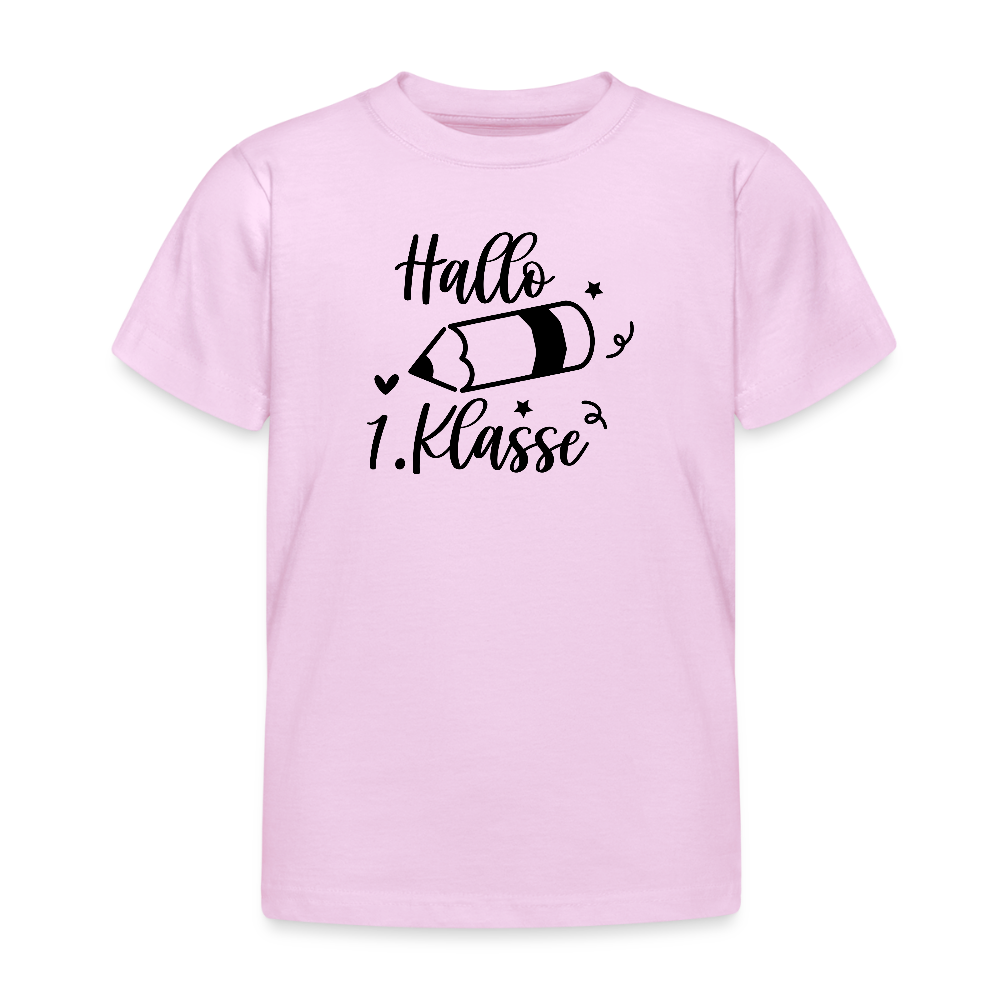 Kinder T-Shirt "Hallo 1.Klasse" - Hellrosa
