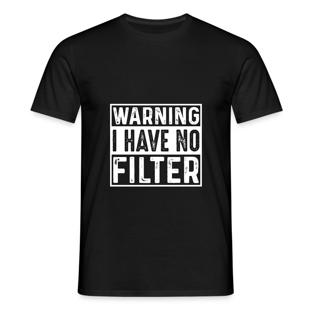 Männer T-Shirt ohne Filter - Schwarz