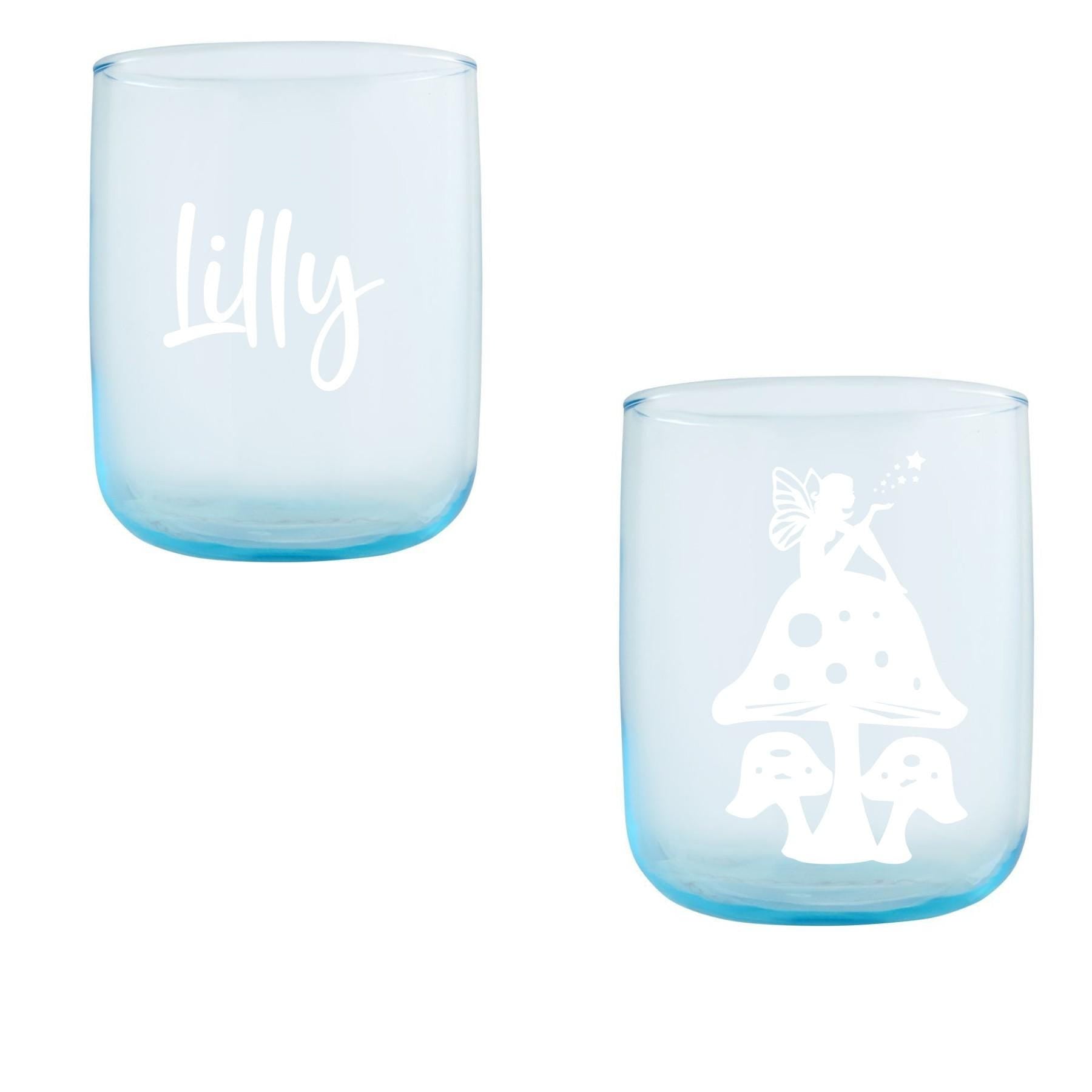 Fee Kinder Trinkglas mit Gravur, personalisiert mit Namen, Wunschtext, Wasserglas, graviert, Geschenk, versch. Designs, Fairy