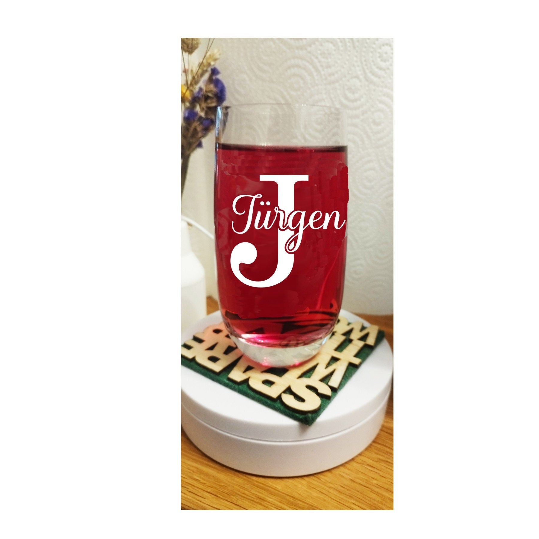 Personalisiertes Trinkglas mit Gravur, individueller Name & Design, Geschenk für jedes Alter, Weihnachtsgeschenk, Geburtstagsgeschenk