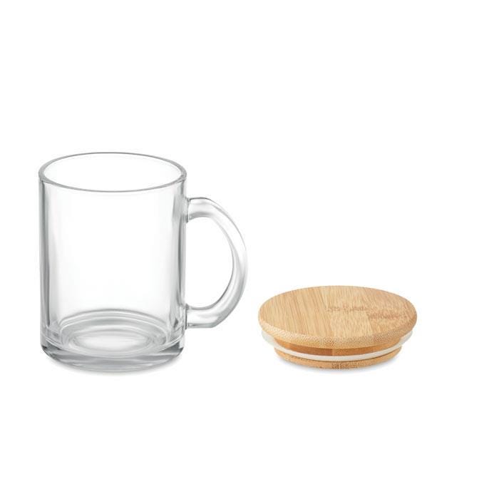 Teeglas mit Deckel aus Bambus, graviert, mit deinem Wunschnamen, Geschenk für Teetrinker, robust, Spülmaschinen geeignet, ART.-NR. TG07