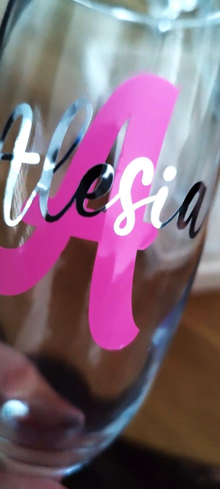 Personalisiertes Sektglas mit Monogramm, für die Hochzeit, Brautjungfern, Junggesellinnenabschied, JGA, Braut, Hochzeitsgeschenk, für Feiern