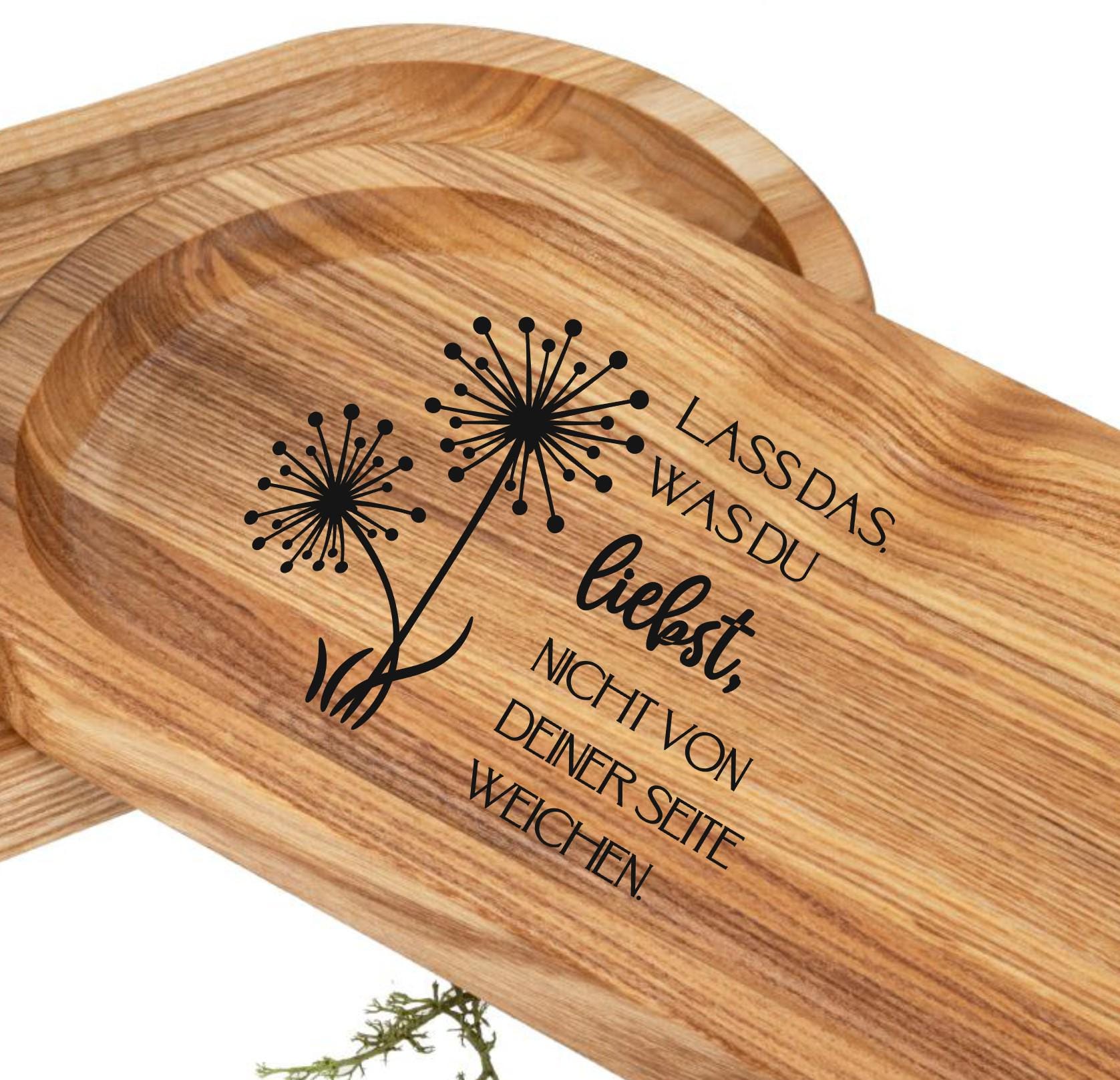 Edle Geschenkidee Liebe Holz Tablett, Esche, 30x14,5x2 cm, robust + stabil, Servierplatte, Deko Geschenk, mit oder ohne Gravur, Art.-Nr. ST1