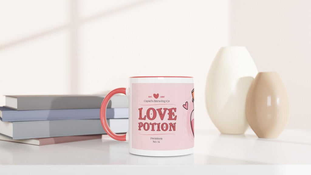 Valentinstag Geschenk, Tasse im Valentinstag Design, Geschenk für Verliebte, die Freundin/Frau, Kaffeetasse LIEBESTRANK, Art.-Nr. KT01