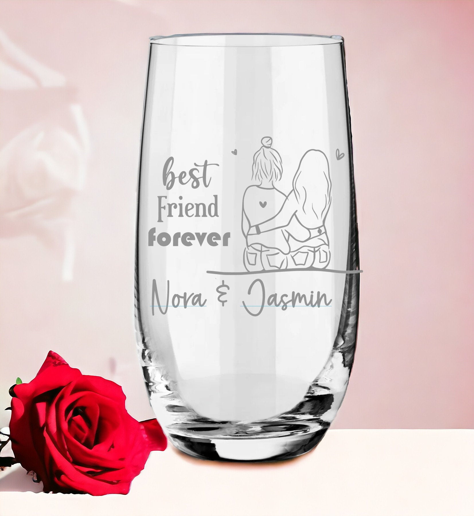 Das perfekte Trinkglas für deine beste Freundin! personalisiert, graviert mit deinen Wunschnamen, Spülmaschinen geeignet! Geschenk