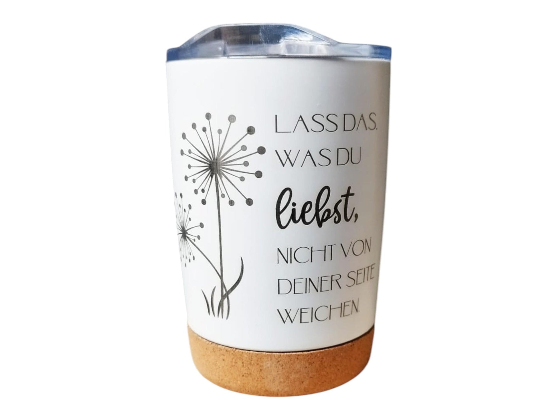 Thermobecher mit Spruch + Namen, individuell, mit Bambusboden, für Unterwegs, Geschenk für die Frau, Geschenk für die Freundin, Art.Nr. TB-1