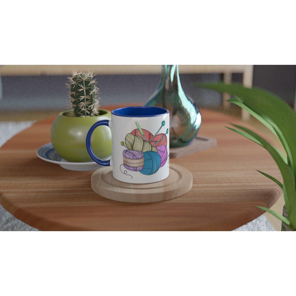Keramiktasse für Wollsüchtige, personalisiert, Geschenk, Häkeln, Stricken,