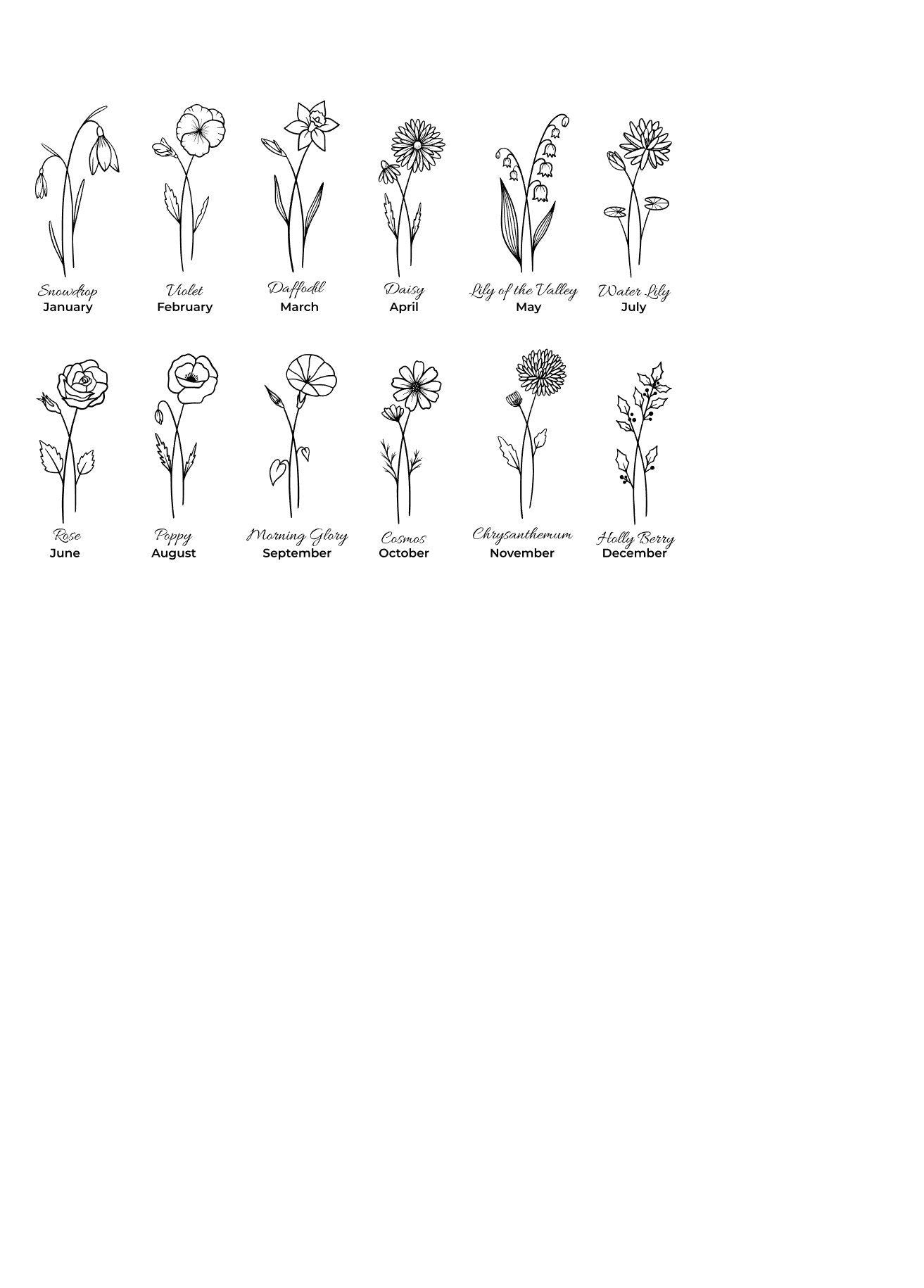 Personalisiertes Trinkglas mit Geburtstagsblumen-Gravur – Einzigartiges Geschenk! mit Geburtsblume, Namen + Geburtstagsdatum graviert,