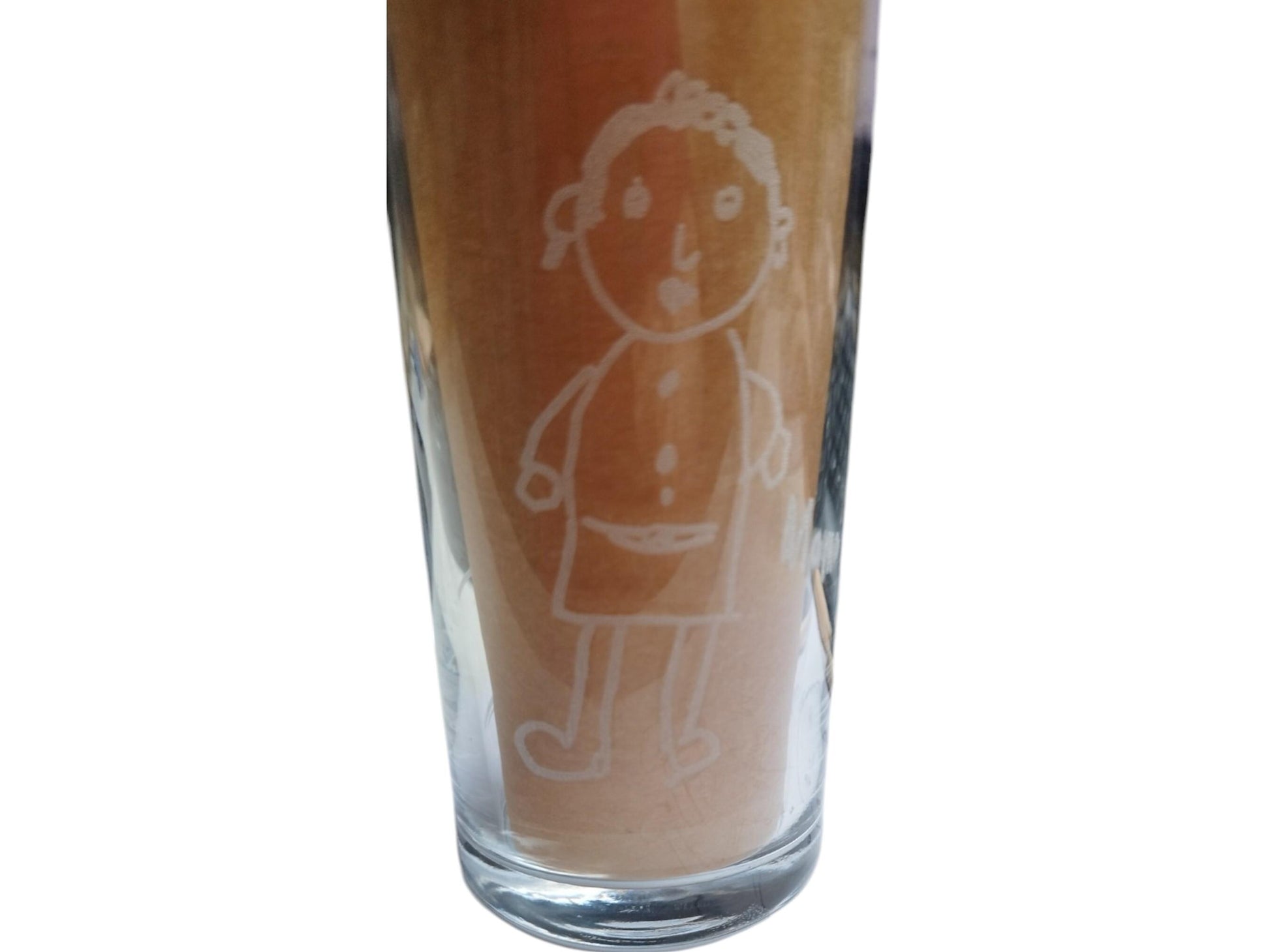 Trinkglas mit eigener Kinderzeichnung, personalisiert nach deinem Wunsch, verschiedene Glasformen, persönliches Geschenk