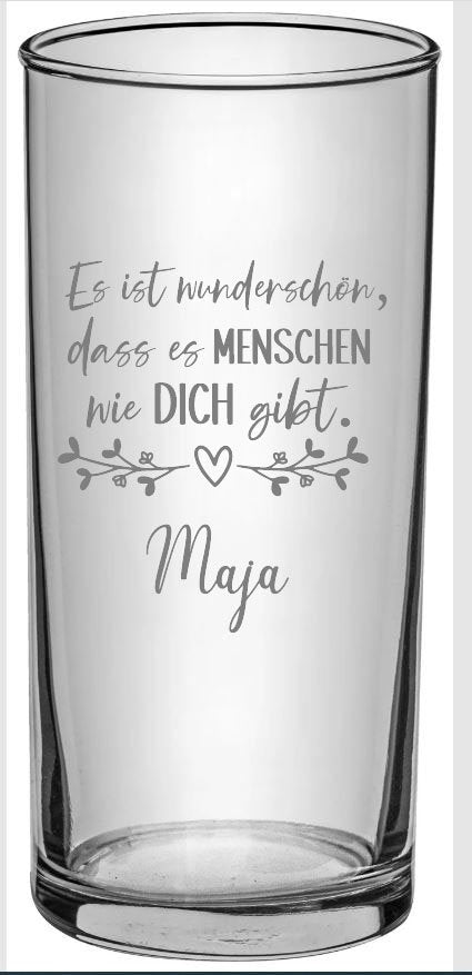 Personalisiertes Glas mit Gravur - Das ideale Geschenk für deine beste Freundin! Saftglas, Wasserglas, graviert mit Wunschnamen