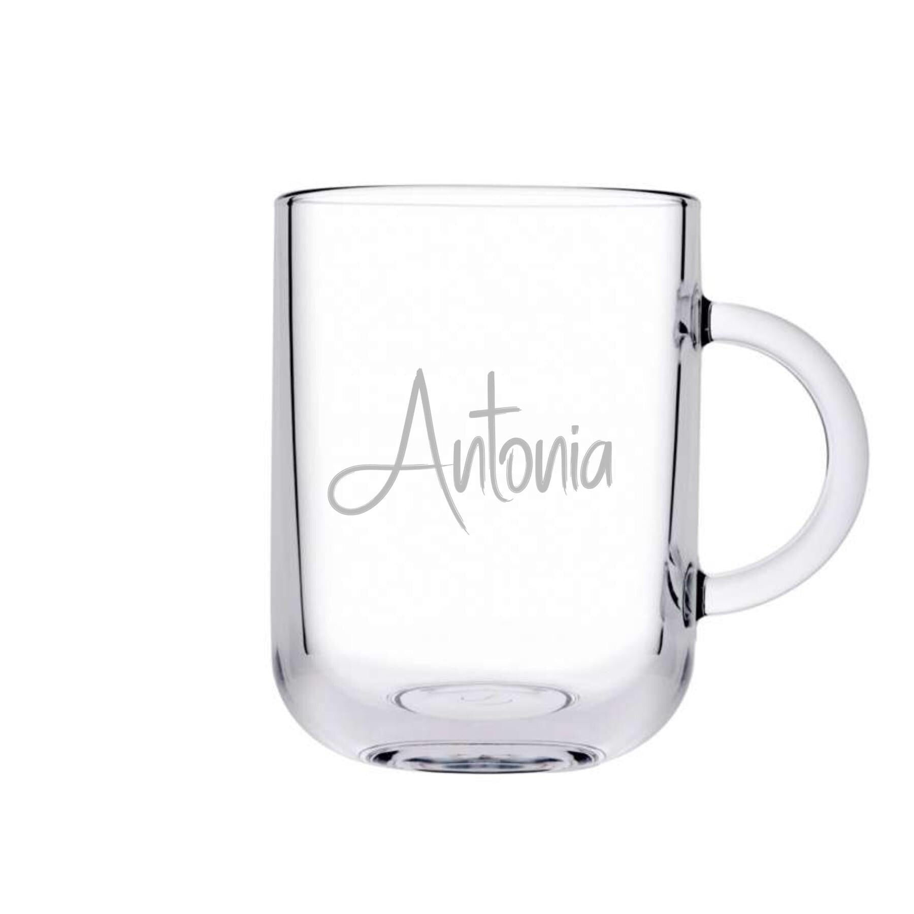 Teeglas mit floralen Moon Motiv und deinem Wunschnamen, schönes, stabiles Teeglas, Geschenk für Teetrinker, mystisch und wunderschön