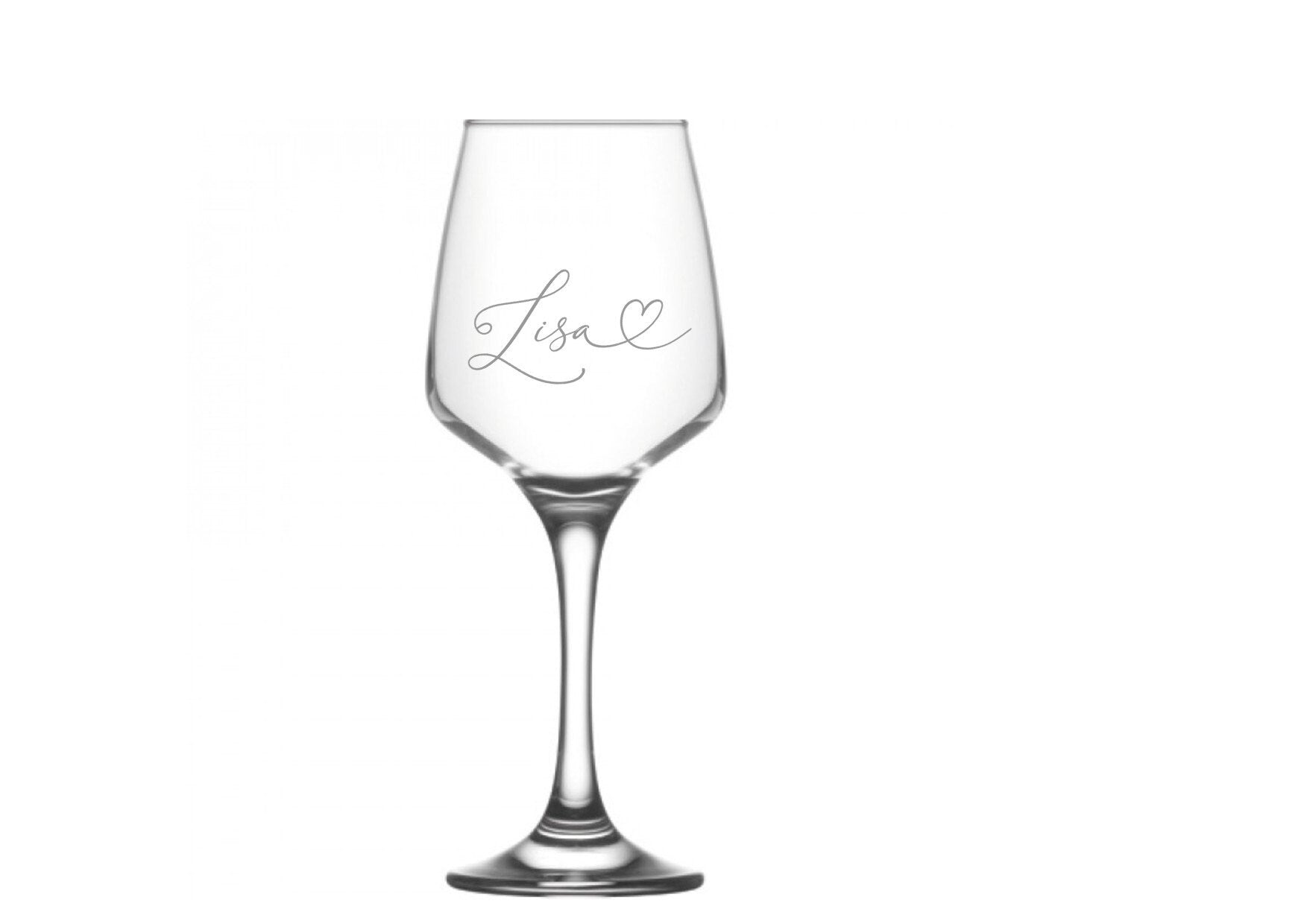 Graviertes Weinglas mit Namen, mit Herzmotiv, Geschenk zur Hochzeit, Brautpaar, Hochzeitsgäste, Brautjungfern