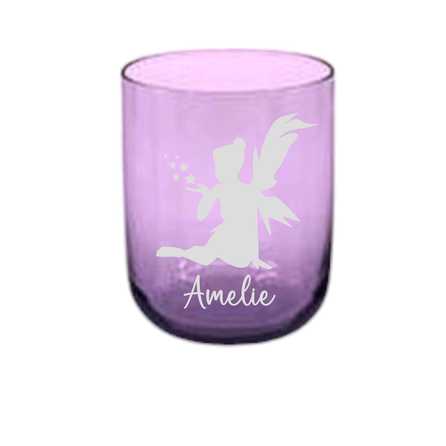 Fee Kinder Trinkglas mit Gravur, personalisiert mit Namen, Wunschtext, Wasserglas, graviert, Geschenk, versch. Designs, Fairy