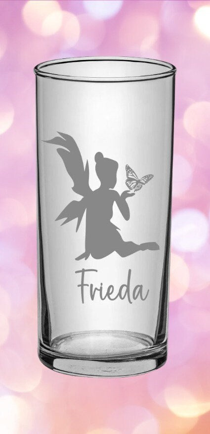 Feenmotiv Glas personalisiert, Zauberhaftes Geschenkglas