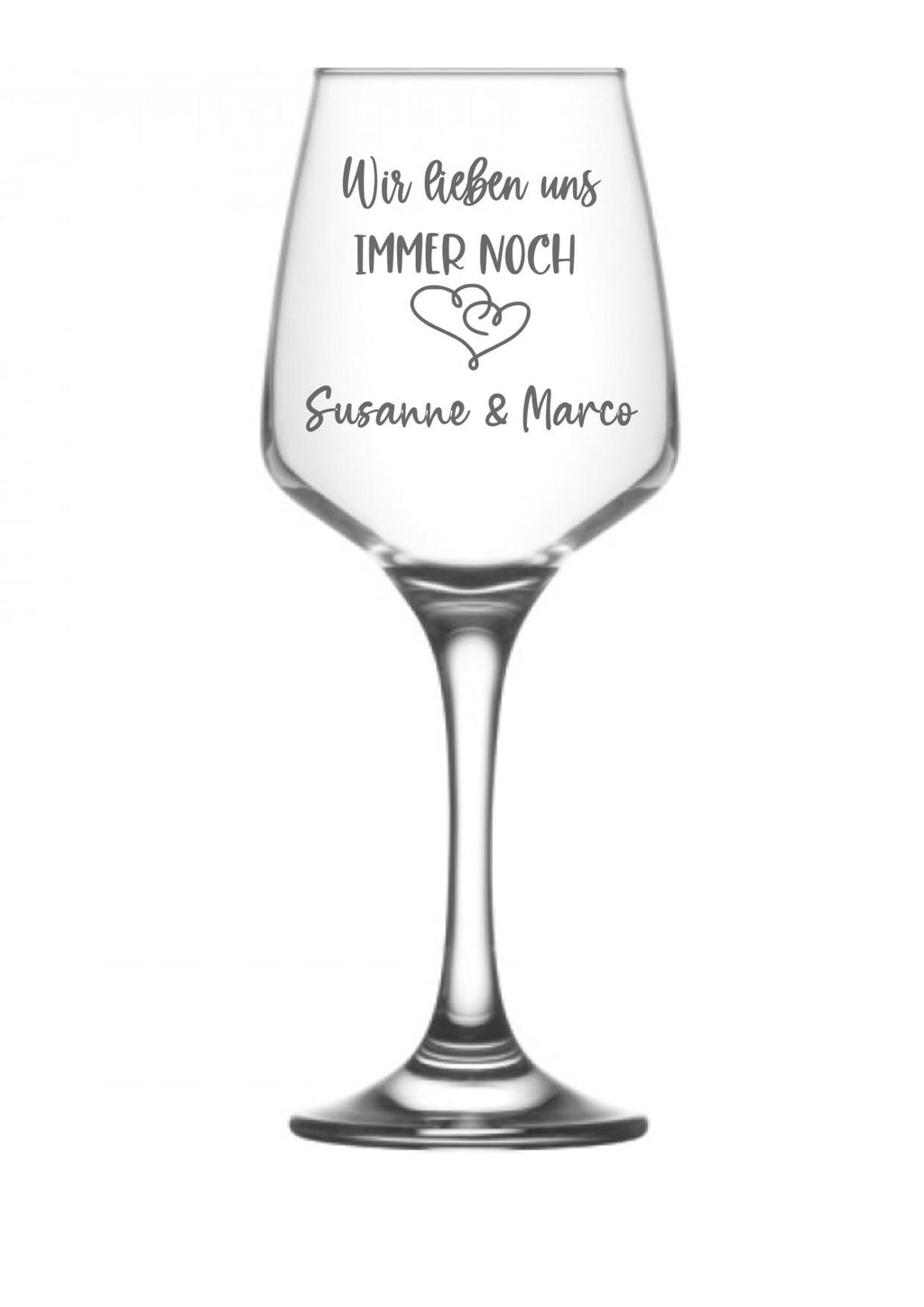 Personalisierte Sekt- oder Weingläser zum Hochzeitstag oder Jubiläum, mit Gravur, personalisiert mit deinen Wunschnamen, mit Botschaft