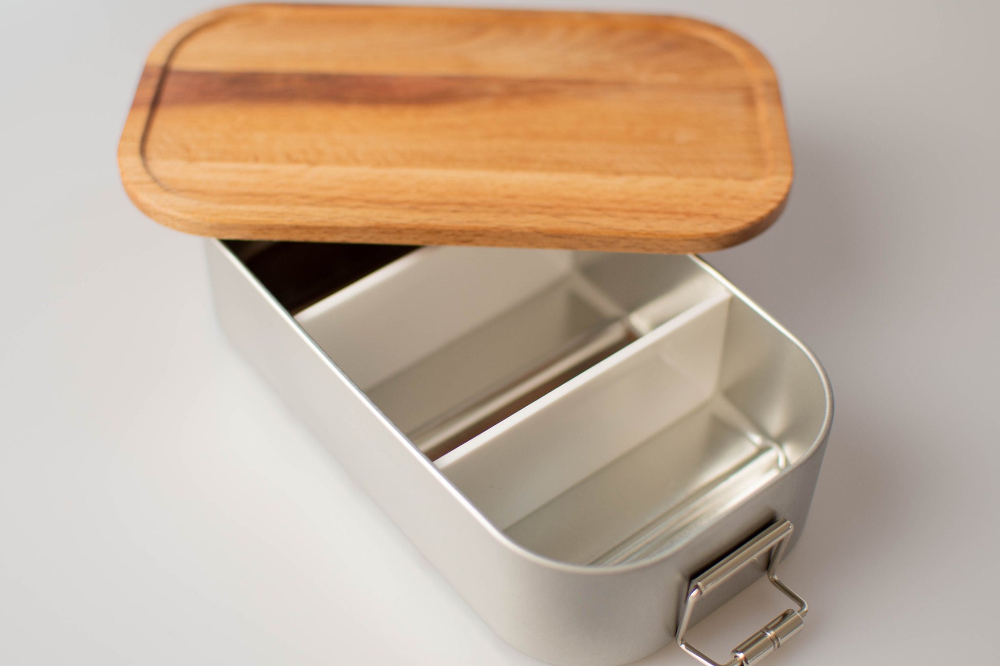 Trennwand für unsere Lunchboxen, klein, mit Bambusdeckel und Buchendeckel, Art.-Nr. TW1