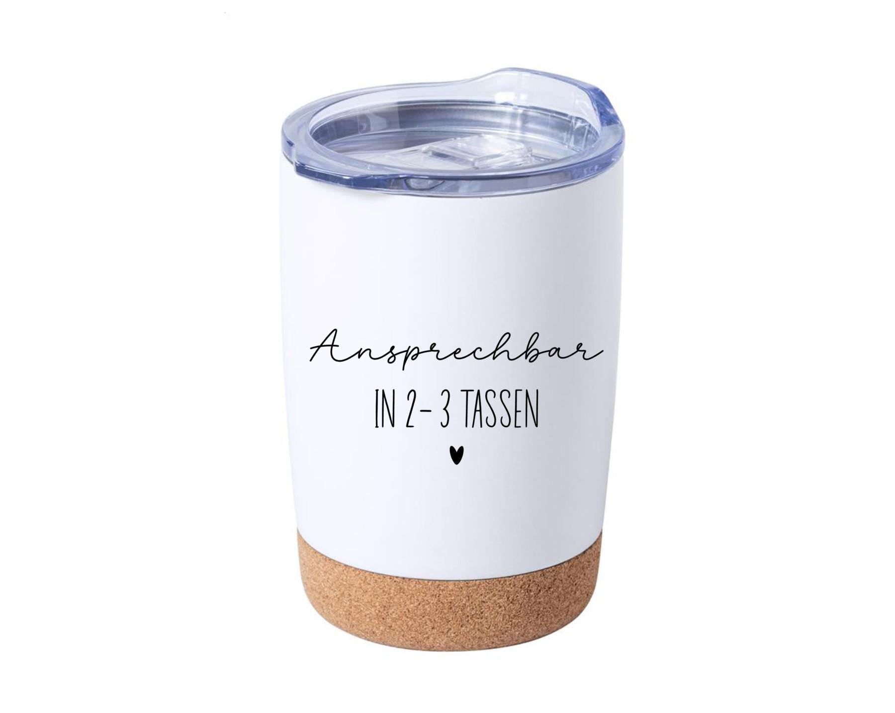 Thermobecher mit Spruch + Namen, individuell, mit Bambusboden, für Unterwegs, Geschenk für die Frau, Geschenk für die Freundin, Art.Nr. TB-4