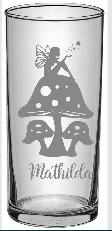 Feenmotiv Glas personalisiert, Zauberhaftes Geschenkglas