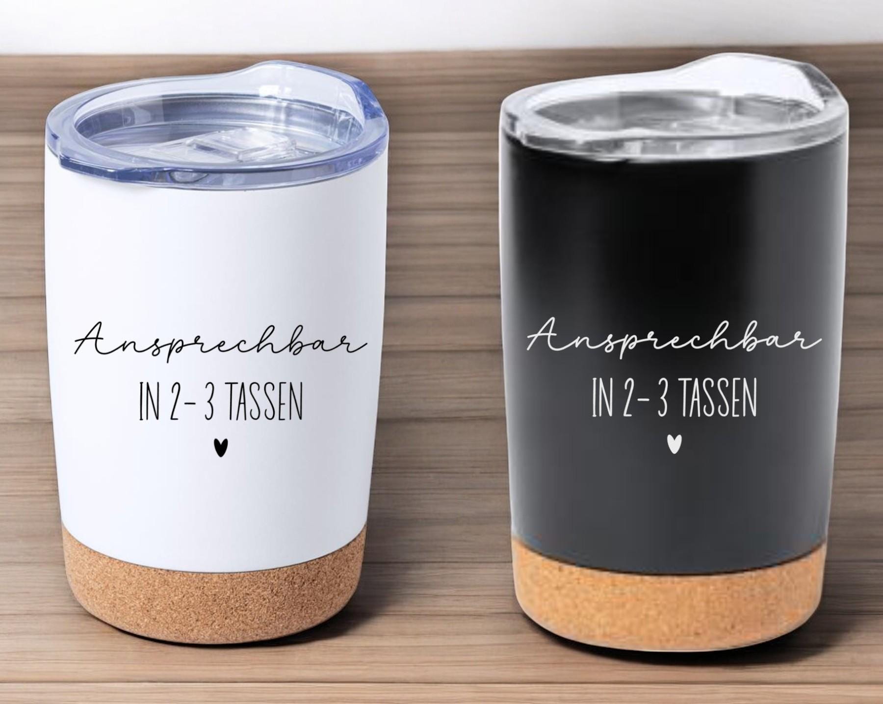 Thermobecher mit Spruch + Namen, individuell, mit Bambusboden, für Unterwegs, Geschenk für die Frau, Geschenk für die Freundin, Art.Nr. TB-4