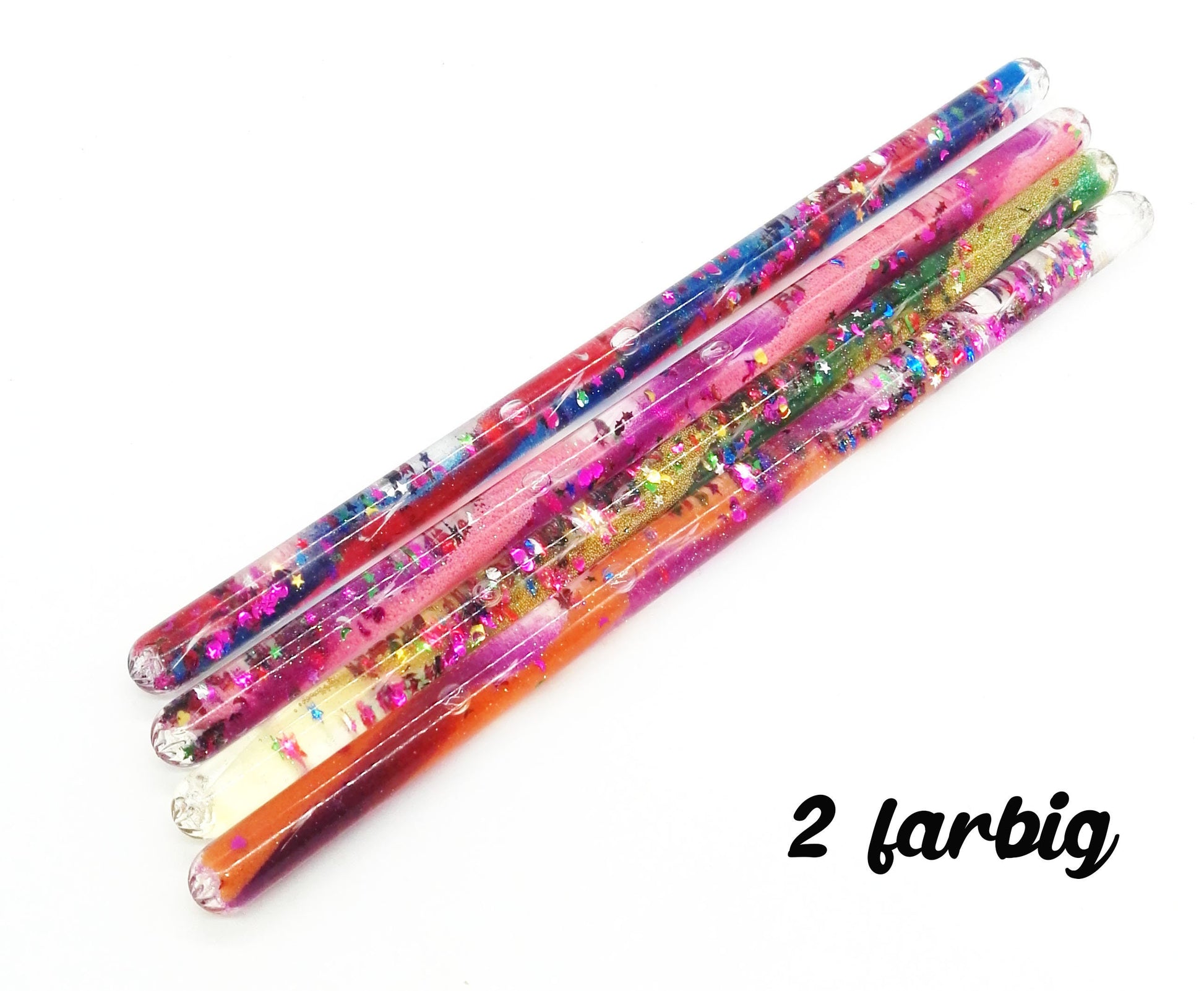 Zauberstab mit Glitter und Namenswunsch, 32 cm lang, 1 Stück, Glitterstab in 2 Farben mit Namensgravur oder ohne, Rollenspiel
