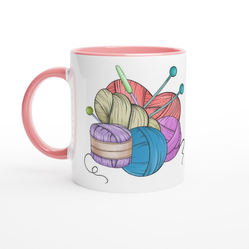 Keramiktasse für Wollsüchtige, personalisiert, Geschenk, Häkeln, Stricken,