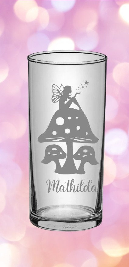 Feenmotiv Glas personalisiert, Zauberhaftes Geschenkglas
