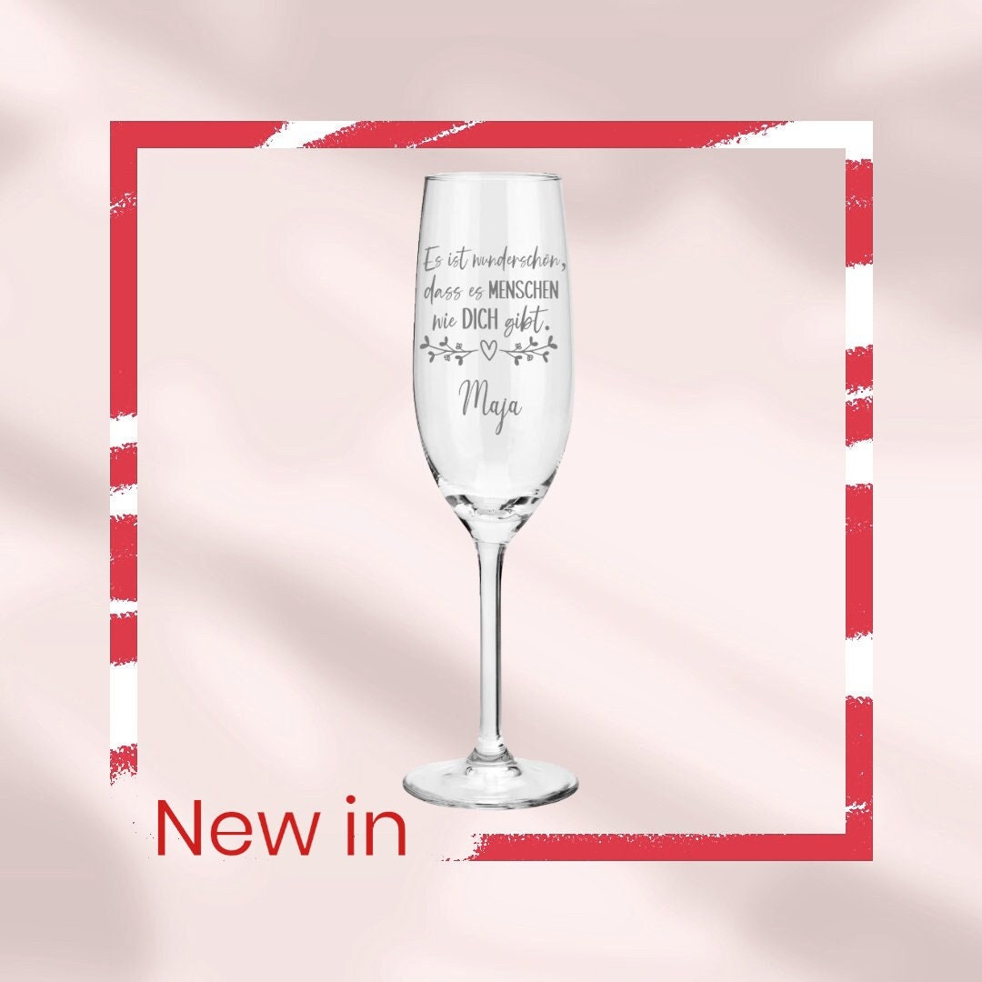 Personalisiertes Sektglas - Das perfekte Geschenk für jeden Anlass! mit Gravur, Geschenk für beste Freundin, Frau, Mama uvm.