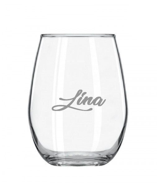 Trinkglas mit gravierten Wunschnamen, 29 Schriftarten wählbar, Wasserglas, Saftglas,  Geschenkidee für Freundin, Gastgeschenke, Hochzeit