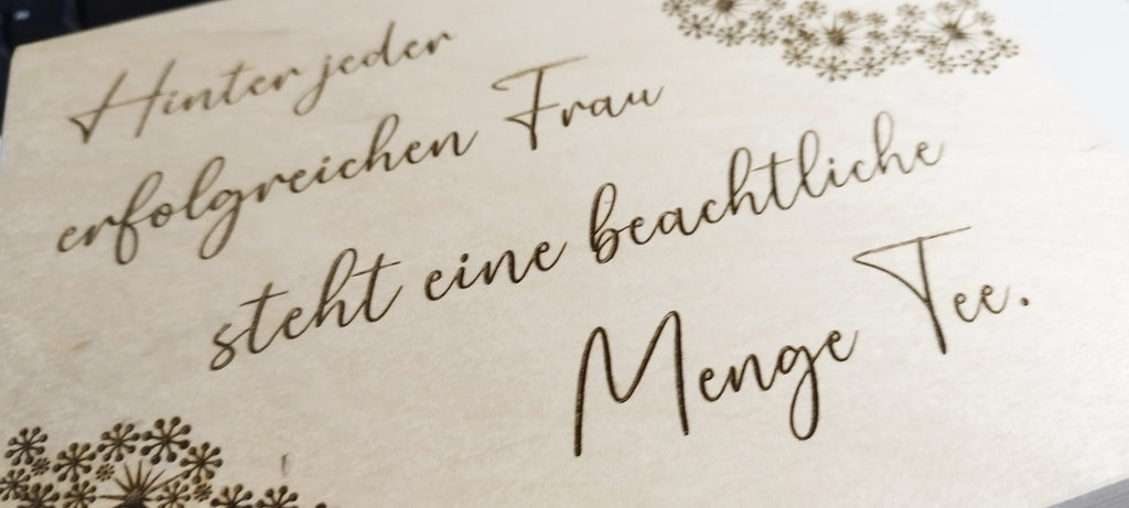 Teekiste, Teebox, mit Spruch und Namen, 6 Fächer oder 12 Fächern, Geschenk für Teetrinker, verschiedene Muster und Sprüche