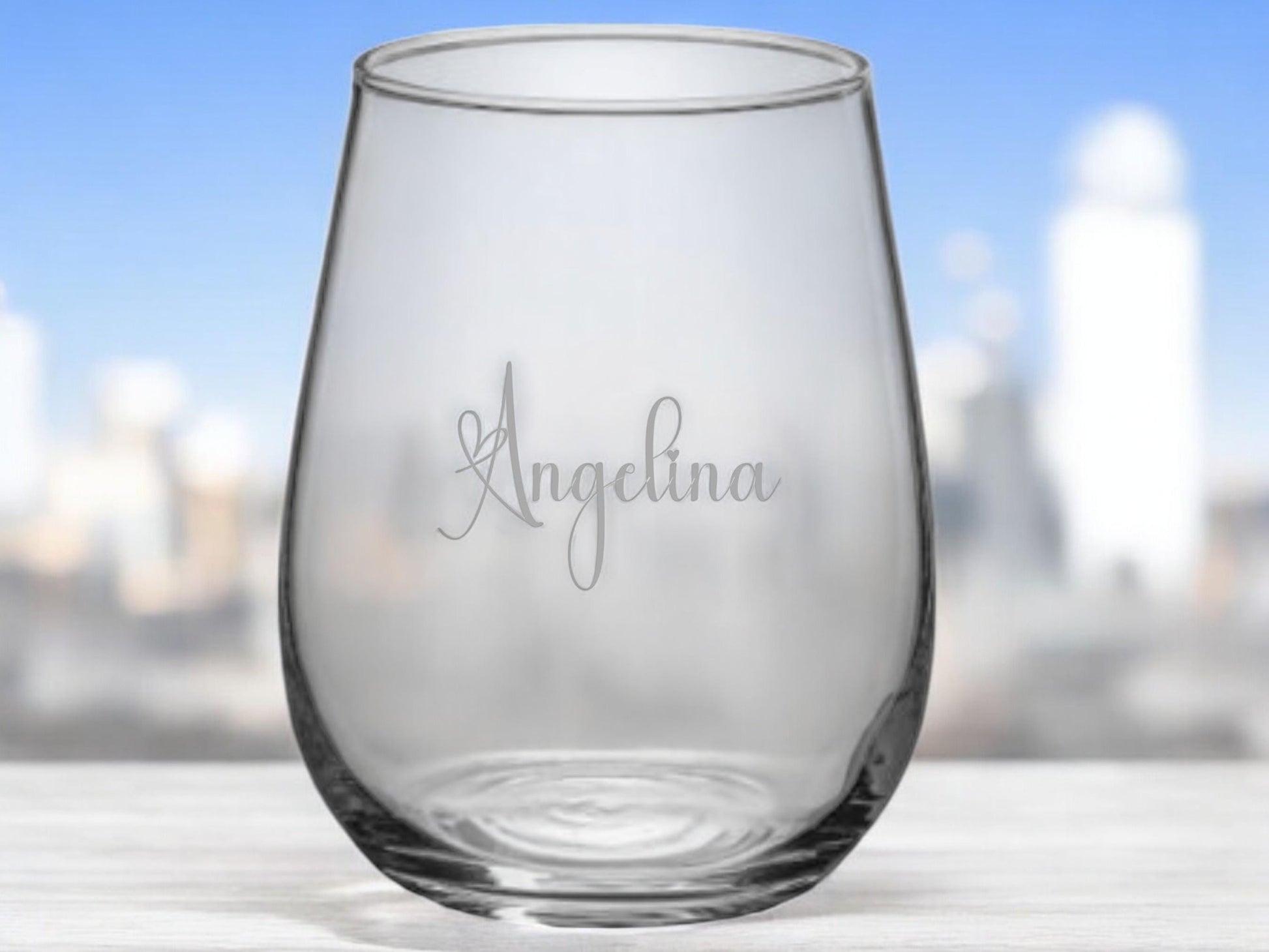 Trinkglas mit gravierten Wunschnamen, 29 Schriftarten wählbar, Wasserglas, Saftglas,  Geschenkidee für Freundin, Gastgeschenke, Hochzeit