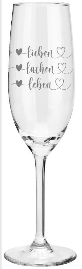 Weinglas oder Sektglas mit Leben, Lieben, Lachen Gravur, Geschenk für Freundin, Mutter, zu Weihnachten, Muttertag uvm.