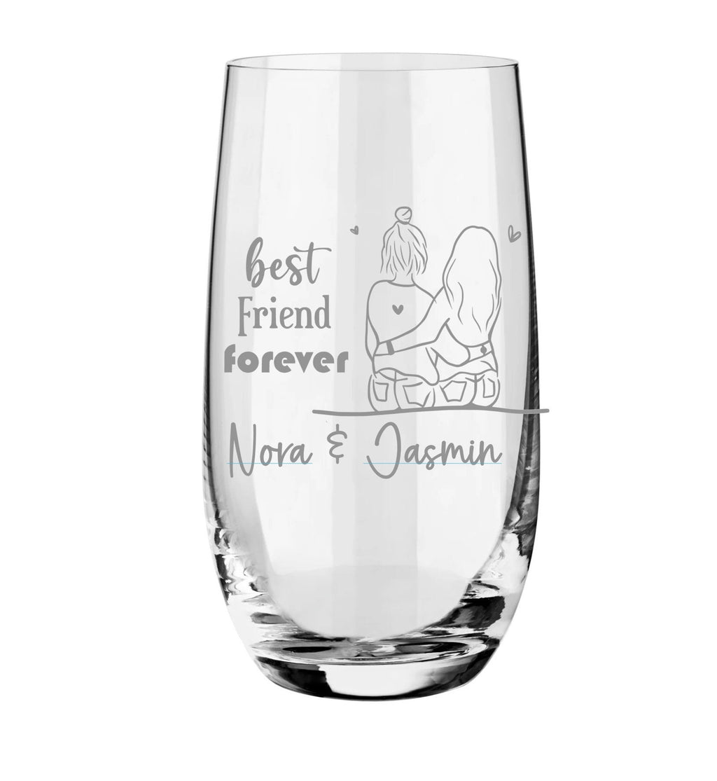 Das perfekte Trinkglas für deine beste Freundin! personalisiert, graviert mit deinen Wunschnamen, Spülmaschinen geeignet! Geschenk