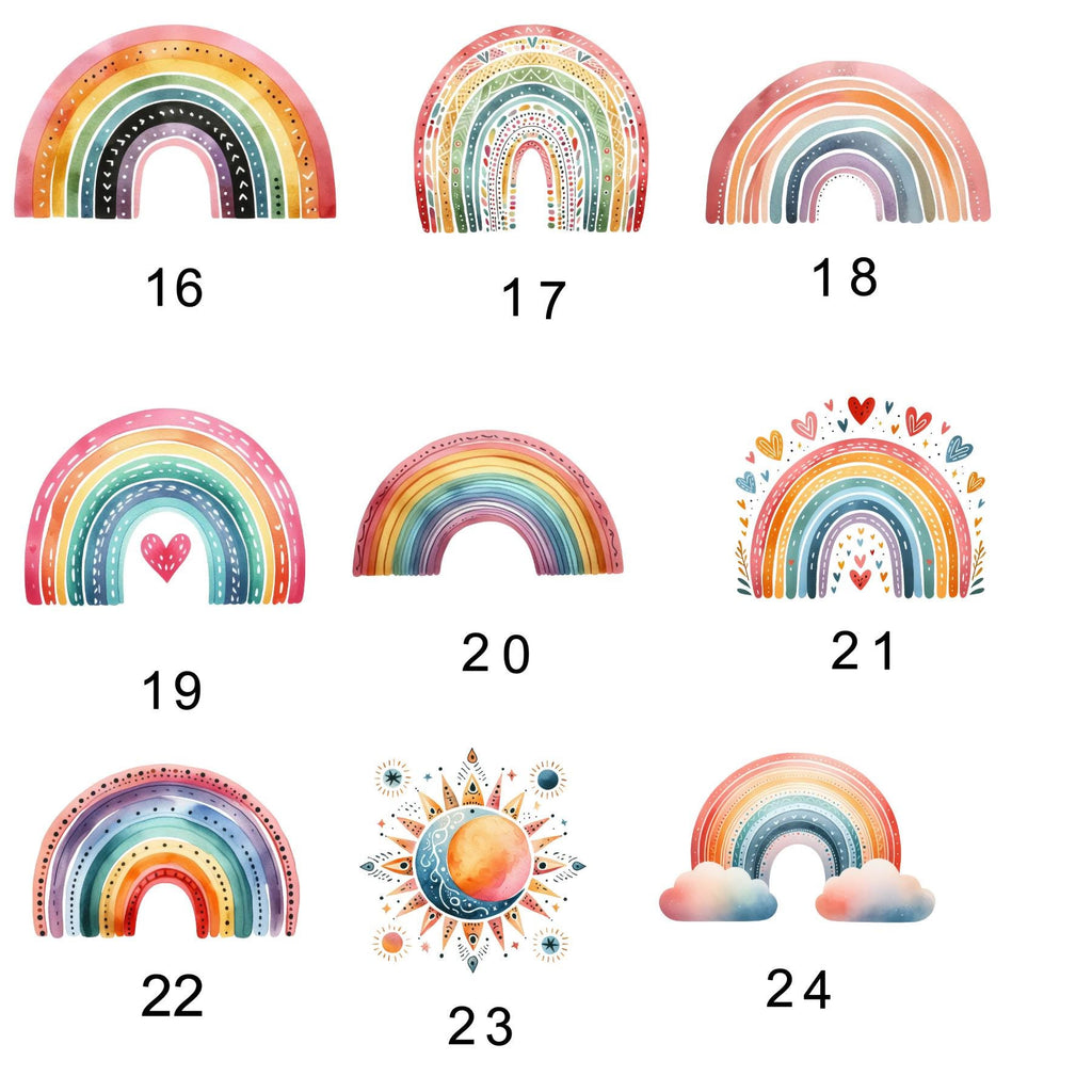 Turnbeutel Regenbogen mit Namen personalisiert, viele Farben Schriftarten, Geschenk für Schule, Kindergarten & Freizeit, Zugschnur, Rucksack