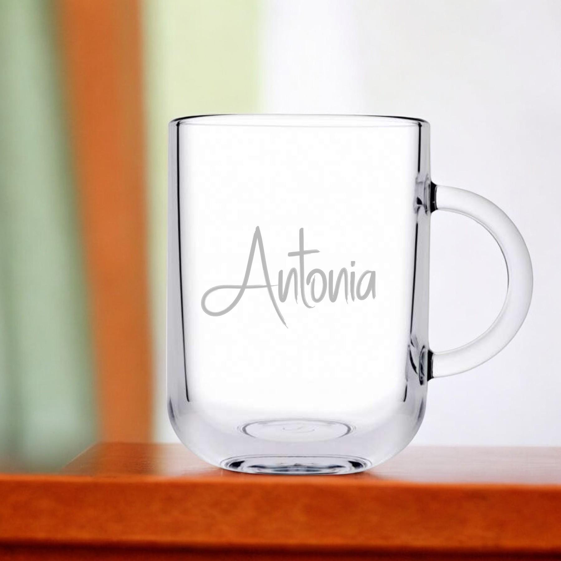 Teeglas mit Adventure Motiv und deinem Wunschnamen, schönes, stabiles Teeglas, Geschenk für Teetrinker und Abenteurer