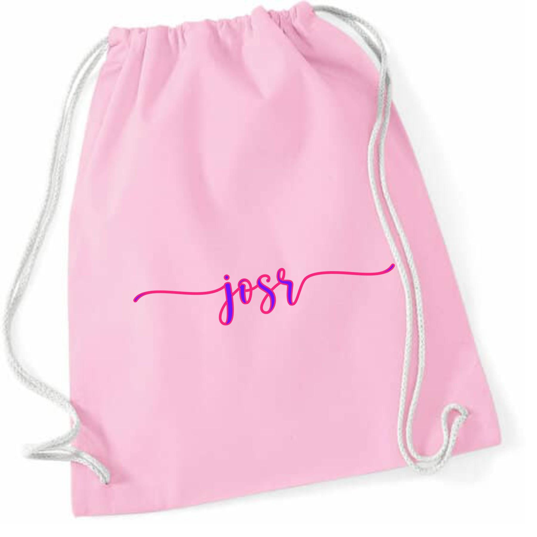 Turnbeutel mit Namen personalisiert, viele Farben und Schriftarten, Geschenk für Schule, Kindergarten & Freizeit, Zugschnur, Rucksack