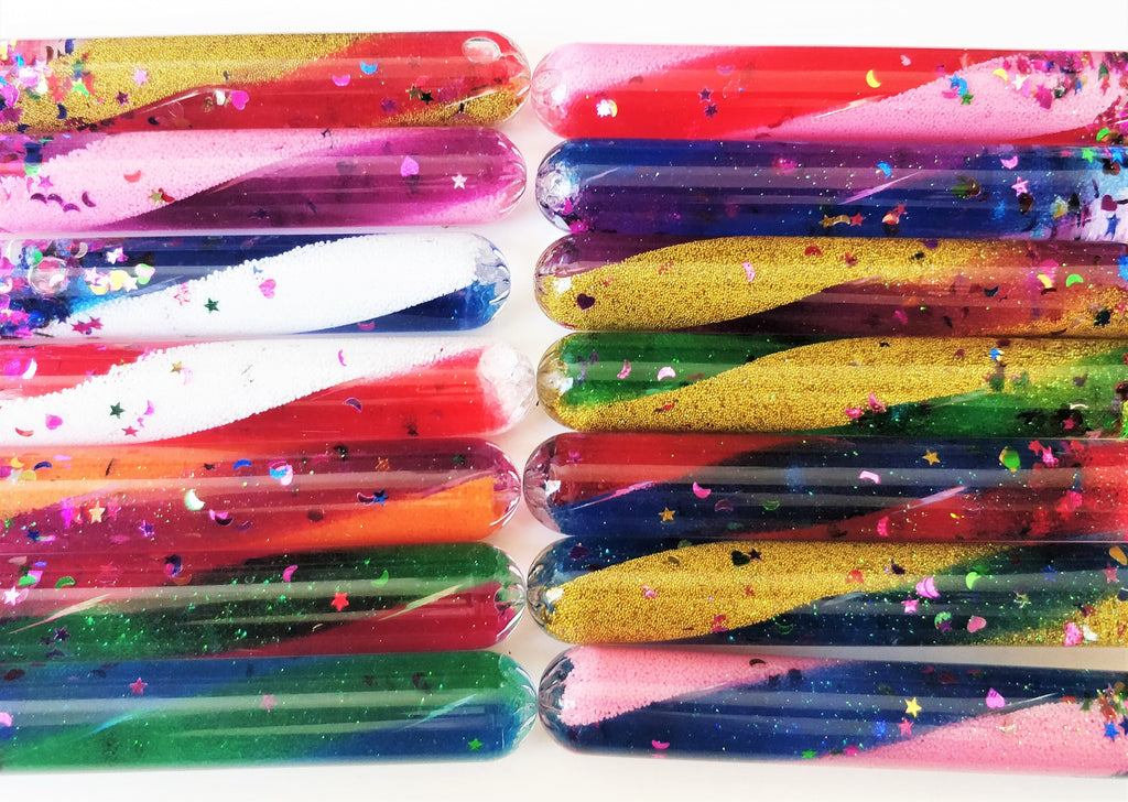 Zauberstab mit Glitter und Namenswunsch, 32 cm lang, 1 Stück, Glitterstab in 2 Farben mit Namensgravur oder ohne, Rollenspiel