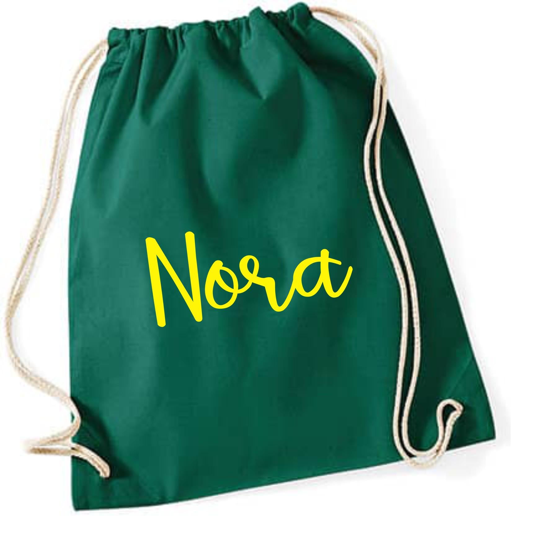 Turnbeutel mit Namen personalisiert, viele Farben und Schriftarten, Geschenk für Schule, Kindergarten & Freizeit, Zugschnur, Rucksack